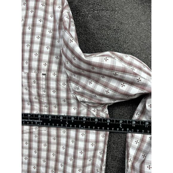 Cody James Button Up Shirt Mens Sz L Long Sleeve Gray Beige Brown Plaid Western - Picture 6 of 7